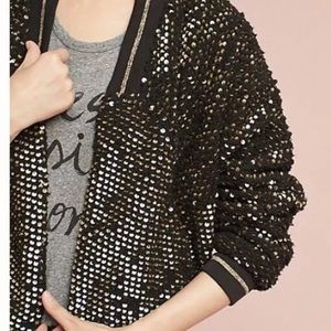 Anthropologie black sequined jacket